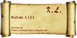 Kutas Lili névjegykártya